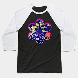 Traditional Japanese Sakura Aesthetic Flowers Kanji 398 Baseball T-Shirt